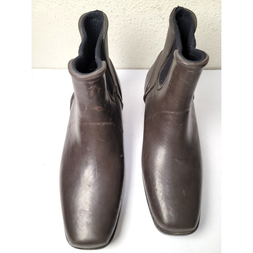 Bogs valerie Women's Brown Ankle Rubber Heel Pump Rain Boots Size 8